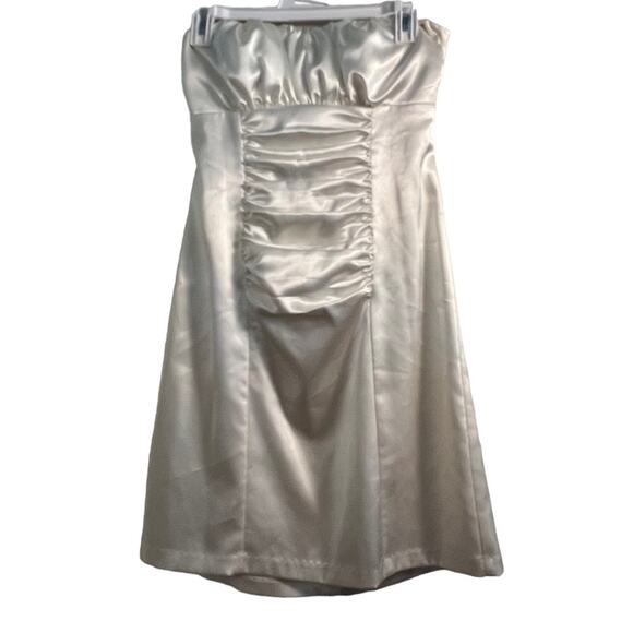 Fredericks of Hollywood satin slip dress strapless with Bow detail back Vtg 8 - Picture 1 of 5